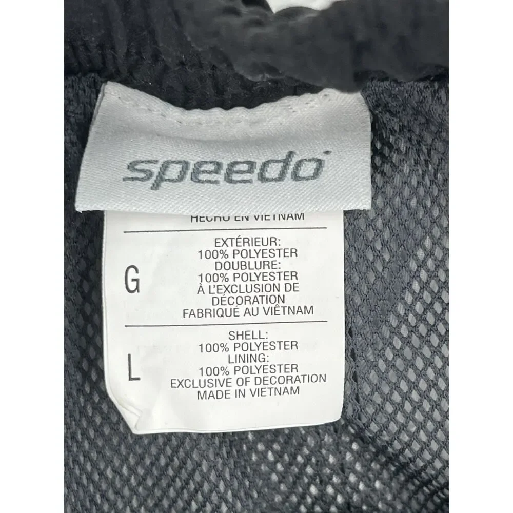 Speedo Board Shorts Men's Large Gray Pull On Drawstring Swim Trunks